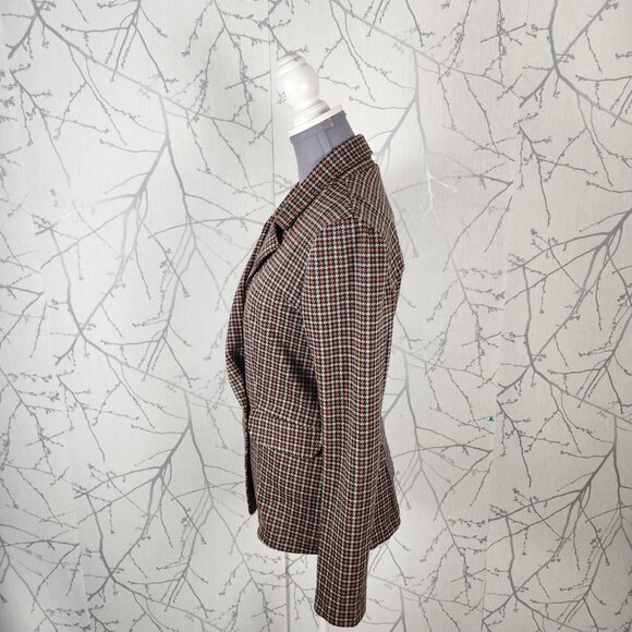 Maeve Houndstooth Collegiate Knit Stretch Wrap Style Blazer - Picture 3 of 6